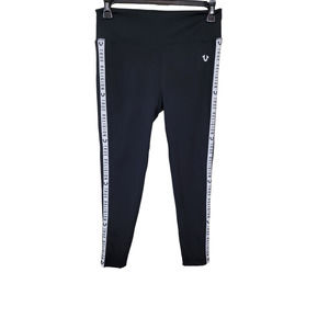 True Religion Athletic Leggings Pants Women's Size Large Black High Rise Yoga